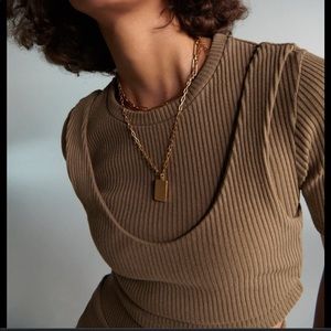 Ribbed Brown crop top